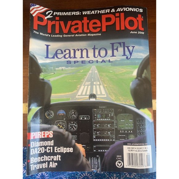 Private Pilot Aviation Magazine June 2002 Learn to Fly Beechcraft Diamond Plane - Picture 1 of 7
